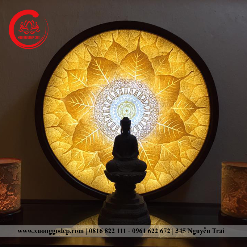 Tranh Trúc Chỉ Mandala Lá Bồ Đề TTC-21